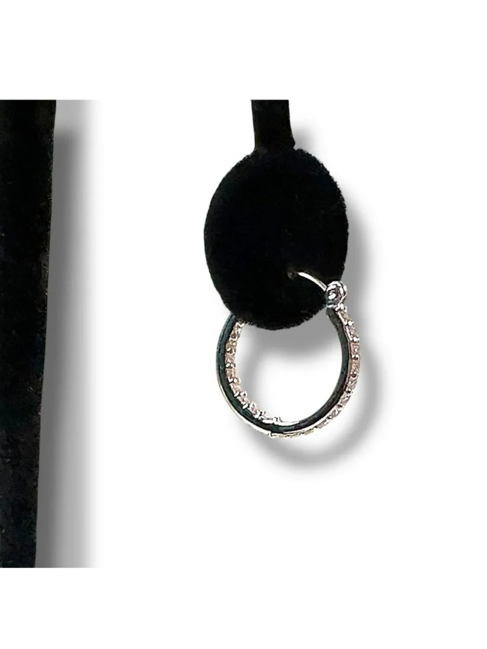 Crystal Haze Silver-Plated Inside Out Cubic Zirconia Hoop Earrings  NIP